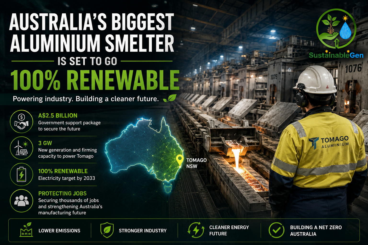 Australia’s Biggest Aluminium Smelter Is Set to Go 100% Renewable
