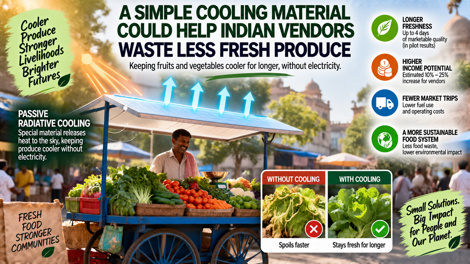 A Simple Cooling Material Could Help Indian Vendors Waste Less Fresh Produce