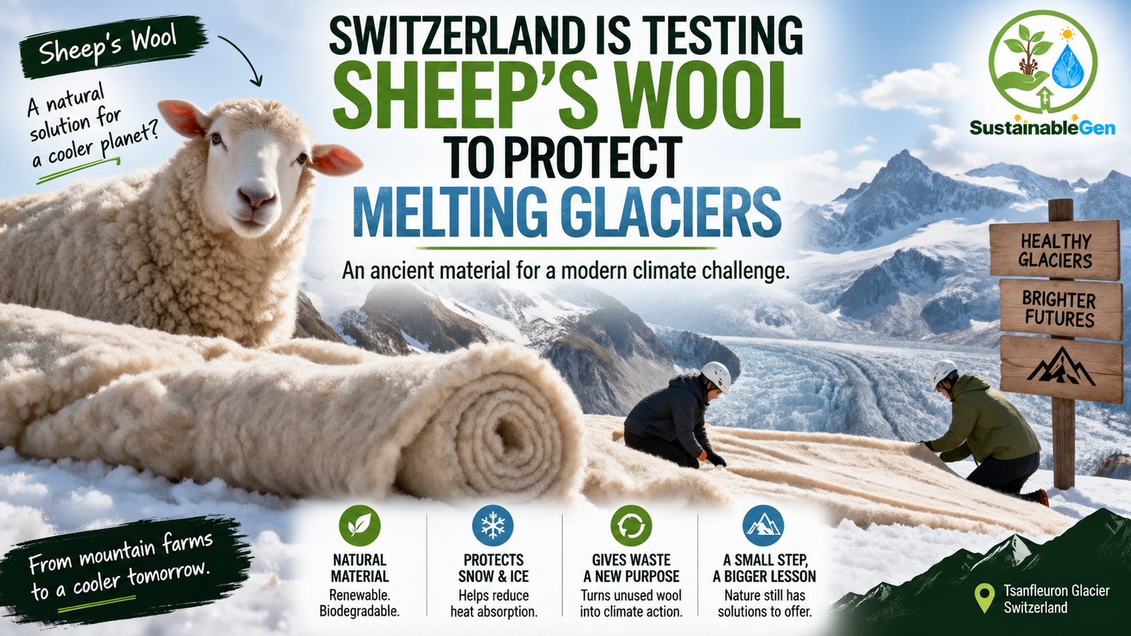 Switzerland Is Testing Sheep’s Wool as a New Way to Protect Melting Glaciers